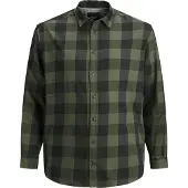 Jack & Jones Gingham Plus Size Long Sleeve Shirt Vert 3XL Homme