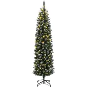 vidaXL Sapin de Noël artificiel mince 300 LED 210 cm