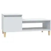 vidaXL Table basse blanc brillant 100x50x45 cm bois composite