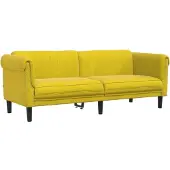 vidaXL Ensemble de canapés 3 pièces jaune velours