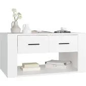 vidaXL Table basse blanche 80x50x40 cm bois composite