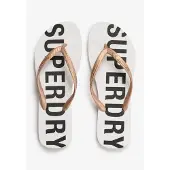 Superdry Femme Tongs Code Essential, Blanc &amp; Rose, Pointure: L