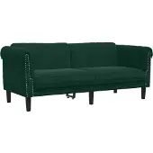 vidaXL Ensemble de canapés 3 pièces vert foncé velours