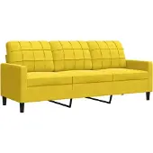 vidaXL Ensemble de canapés 3 pièces avec coussins Velours jaune