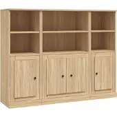vidaXL Highboards 3 pcs. chêne Sonoma bois composite