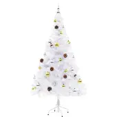 vidaXL Arbre de Noël artificiel pré-éclairé avec boules blanc 150 cm