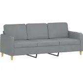 vidaXL Canapé à 3 places Gris clair 180 cm Tissu
