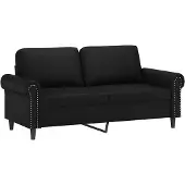 vidaXL Canapé à 2 places Noir 140 cm Similicuir