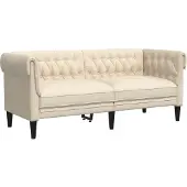 vidaXL Ensemble de canapés 3 pièces tissu crème