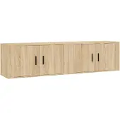vidaXL Armoires TV murales 2 pièces chêne Sonoma 80x34,5x40 cm