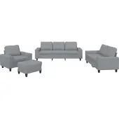 vidaXL Ensemble de canapés 4 pièces gris clair Tissu