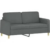 vidaXL Canapé à 2 places Gris foncé 140 cm Tissu