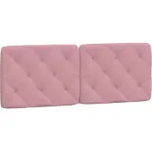vidaXL Coussin de tête de lit rose 140 cm velours