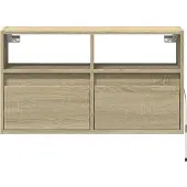 vidaXL Armoire TV murale avec éclairage LED Chêne Sonoma 80x31x45 cm
