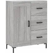 vidaXL Highboard Gris Sonoma 69,5x34x180 cm Matériau dérivé du bois