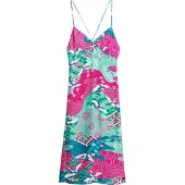 Superdry Printed Slip Sleeveless Long Dress Multicolore S Femme