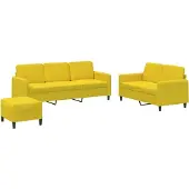vidaXL Ensemble de canapés 3 pièces jaune velours
