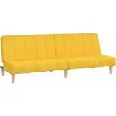 vidaXL Canapé-lit à 2 places jaune tissu