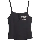 Superdry Femme Caraco Boutonné à Motif Athletic Essentials Gris Foncé Taille: 40