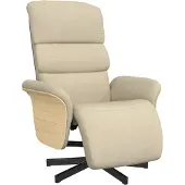 vidaXL Fauteuil relax avec repose-pieds Crème Tissu
