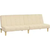 vidaXL Canapé-lit à 2 places crème tissu