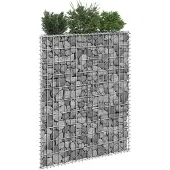 vidaXL Gabion haut-plateau forme trapézoïdale Acier galvanisé 80x20x100 cm