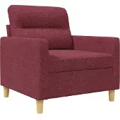 vidaXL Fauteuil Rouge bordeaux 60 cm Tissu