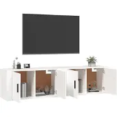 vidaXL Armoires murales TV 2 pcs. Blanc 100x34,5x40 cm