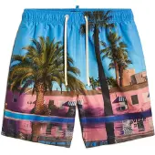 Superdry Shorts de bain bleu roi / rose / noir