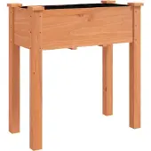 vidaXL Jardinière sur roues avec doublure brun 71x37x80 cm bois sapin