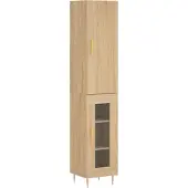 vidaXL Highboard chêne Sonoma 34,5x34x180 cm Matériau dérivé du bois