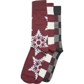 Urban Classics Chaussettes 'Christmas Snowflakes' bleu / gris / bourgogne / blanc