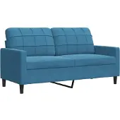 vidaXL Ensemble de canapés 4 pièces avec coussins bleu velours