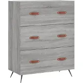 vidaXL Highboard Gris Sonoma 69,5x34x180 cm Matériau dérivé du bois