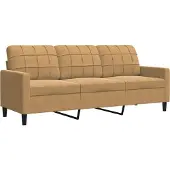 vidaXL Canapé à 3 places Marron 180 cm Velours