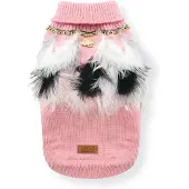 Croci Hundespullover Mit Federn Rosa / Weiss