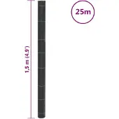 vidaXL Membrane anti-mauvaises herbes noir 1,5x25 m PP