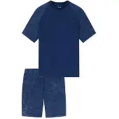 Schiesser Pyjama long ' Modern Essentials ' bleu marine