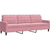 vidaXL Ensemble de canapés 4 pièces avec coussins Rose velours