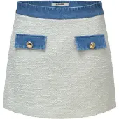 Salsa Jeans Pantalon 'Tweed Skort With Denim Belt' blanc
