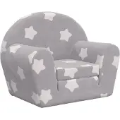 vidaXL Canapé-lit pour enfants gris clair étoiles peluche douce