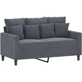 vidaXL Canapé 2 places gris foncé 120 cm velours