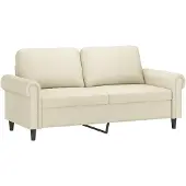 vidaXL Canapé 2 places Crème 140 cm Similicuir
