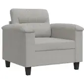vidaXL Fauteuil gris clair 60 cm Tissu microfibre