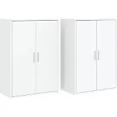 vidaXL Sideboards 2 pcs. Blanc 60x31x84 cm Bois composite