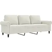vidaXL Canapé à 3 places Crème 180 cm Velours