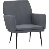 vidaXL Fauteuil gris foncé 62x79x79 cm velours