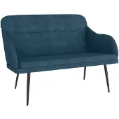 vidaXL Banc Bleu 110x76x80 cm Velours