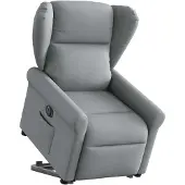 vidaXL Fauteuil relax avec releveur électrique Gris clair Tissu