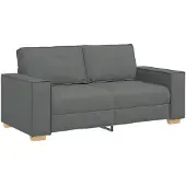 vidaXL Canapé 2 places Gris foncé 140 cm Tissu